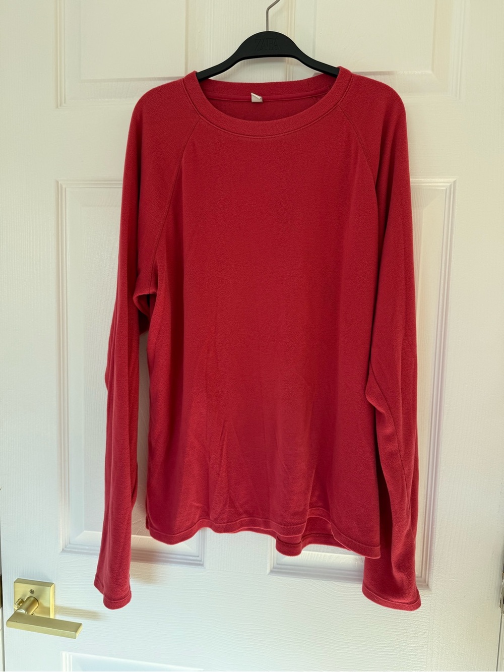 Uniqlo Women's Red Long Sleeve Fleece Top / Sweatshirt | Size XL